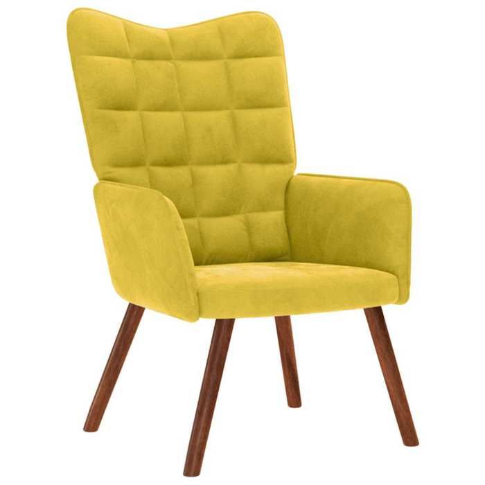 VidaXL Chaise de relaxation jaune velours, chaise, chaise de salon, fauteuil relax, chaise longue, siège de salon, chaise en 4016817