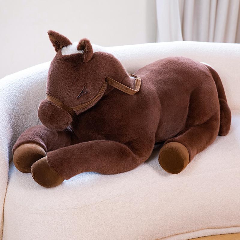

Large Dimension Cool Black Horse Throw Pillow Classic Horses Plush Toy Sofa Cushion Sleeping Companion Doll Home Decor Boys Present 70cm коричневый
