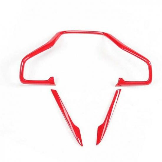 3X Red Car Steering Wheel Decor Cover Trim For Honda CR-V CRV 2017-2021 2022