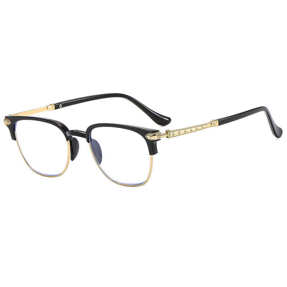 Classic Retro Half-Frame Anti-Blue Light Reading Glasses for Men and Women