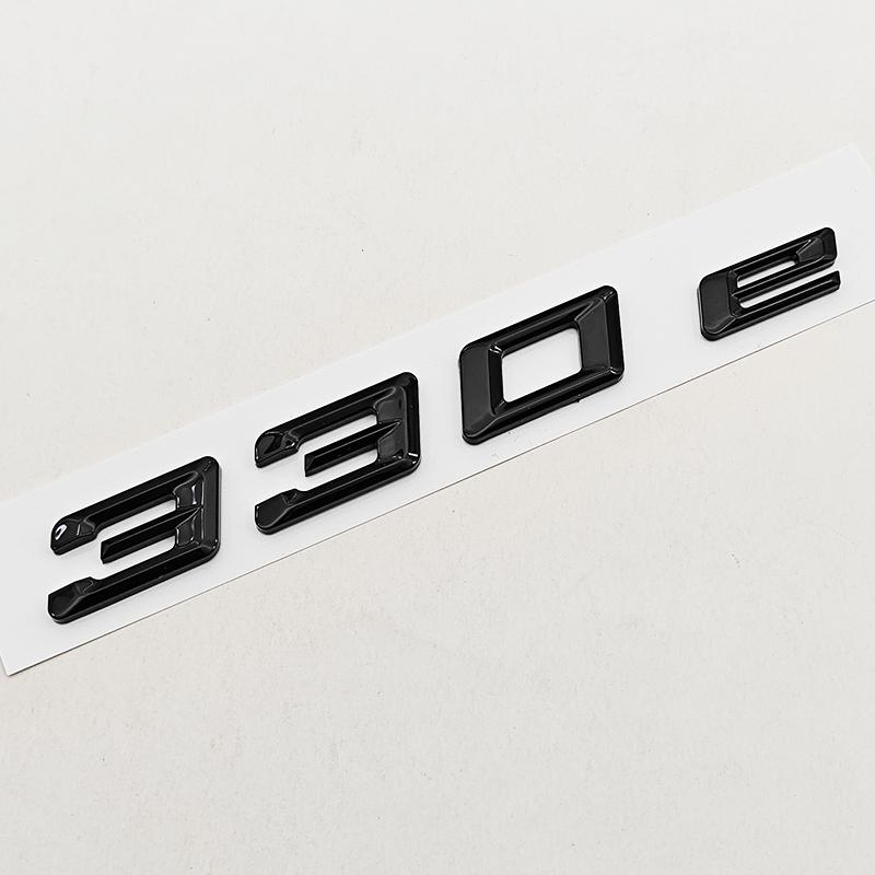 New 3D ABS Chrome Black Car Styling Logo 330e Badge Sticker Rear Trunk Emblem Decals For BMW 330e Auto Tail Accessories