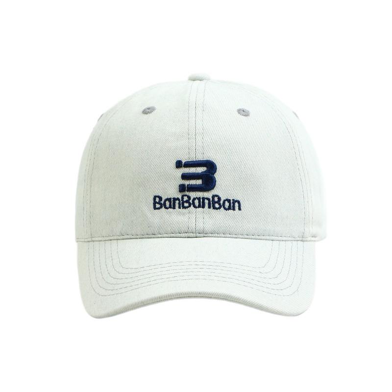 New embroidered denim cap retro casual versatile face small big head circumference baseball cap
