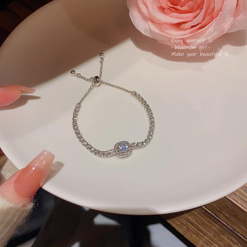 

Изысканный женский браслет с цирконием и бриллиантами – роскошный квадратный дизайн, идеальный подарок для подруг и друзей S426 серебряный