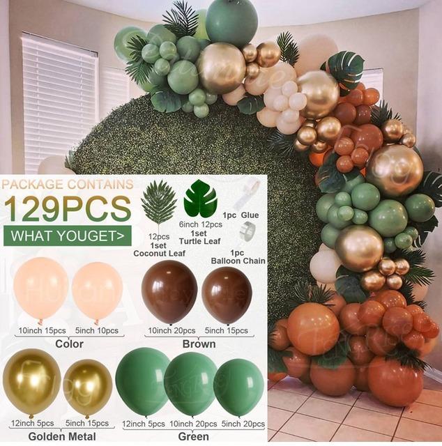 Green Jungle Series Balloon Birthday Party Arch Balloon Set Decoration Balloon Chain