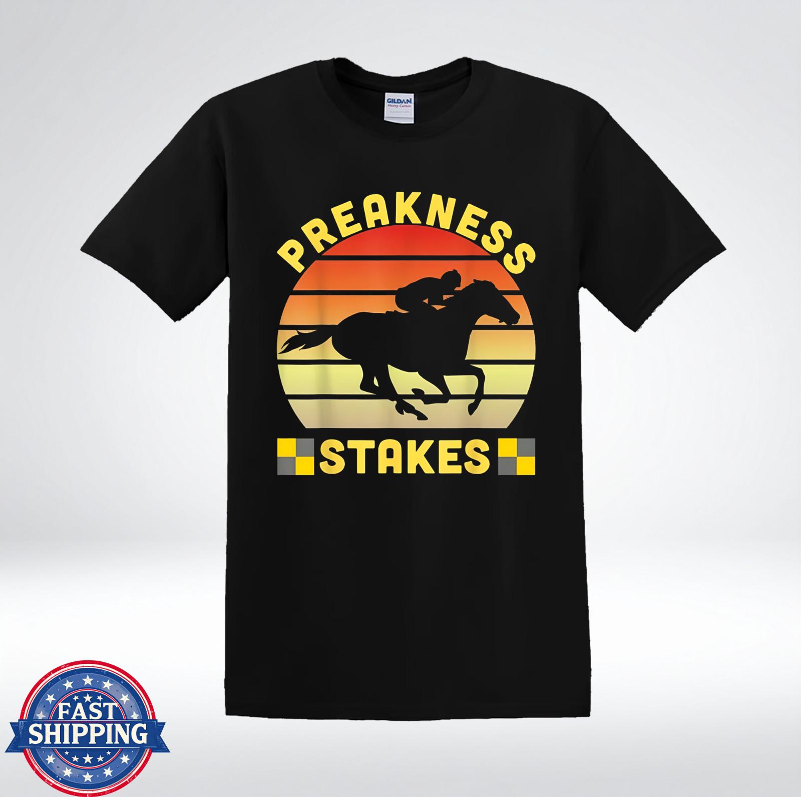 Retro Preakness Stakes Horse Racing Fan T-Shirt XXL