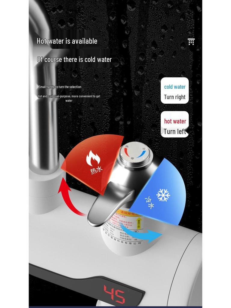 Instant Digital Display Hot and Cold Electric Water Faucet for Household Use