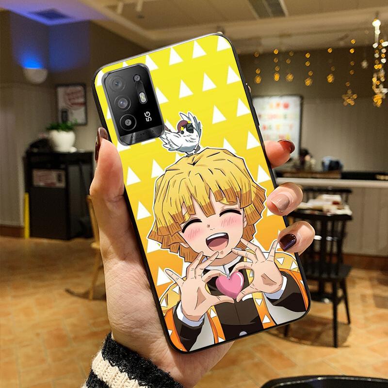 Anime Demon Slayer Kimetsu Kamado Phone Case for OPPO A54 A74 A94 A53S A9 A5 A15 A16 A91 A96 A76 Reno8 8Pro Reno2 Z