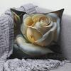 Nordic Style Romantic Rose Flower Print Pattern Cushion Cover for Home Living Room Sofa Decoration Square Pillowcase