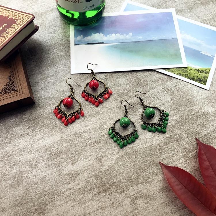 Shuimu's Language, Simple Water Drop Heart Earrings Femininity Small Retro Fashion Versatile Earrings
