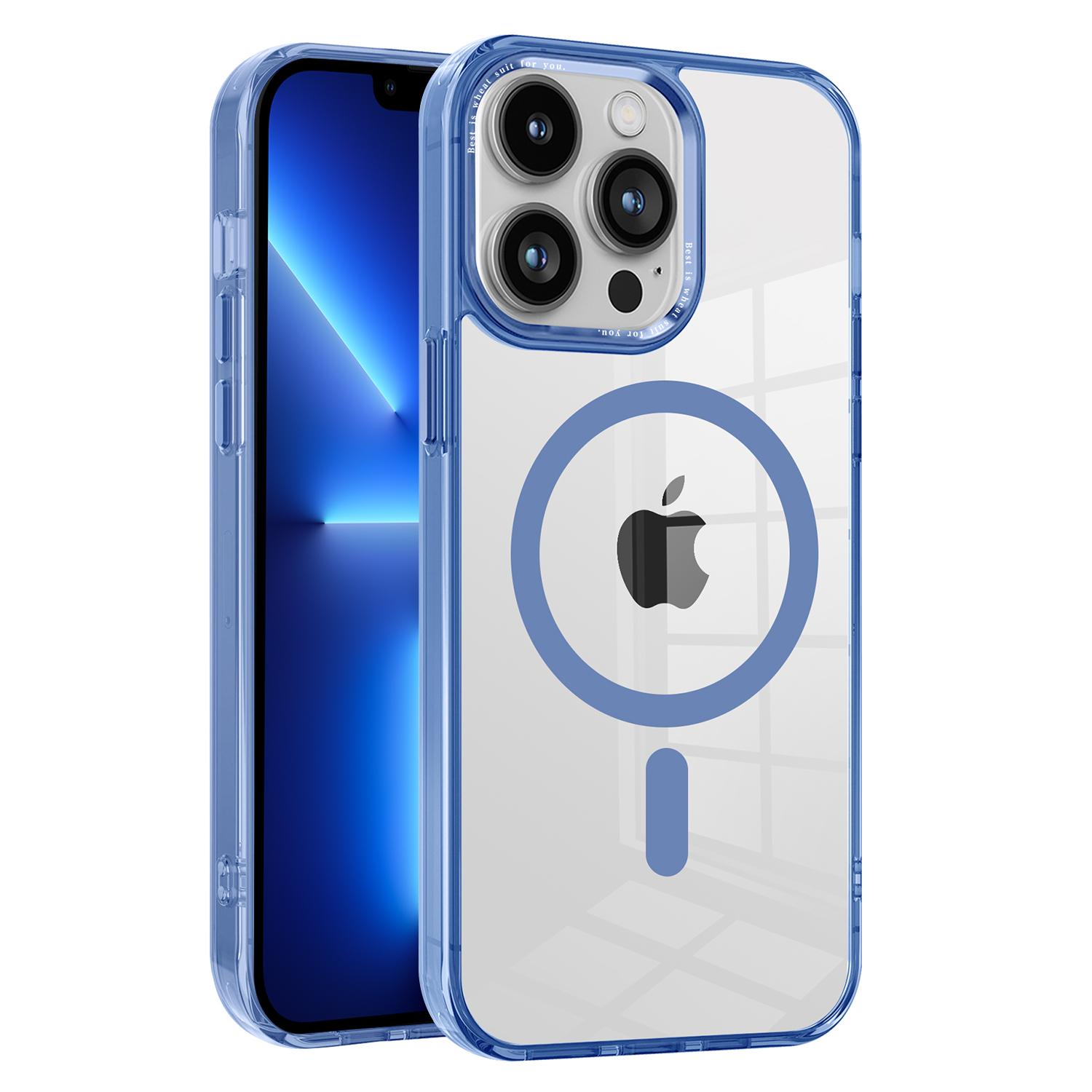 

Magnetic Case for iPhone 13 Pro Max,PC+TPU Transparent Phone Cover Compatible with MagSafe Baby Blue