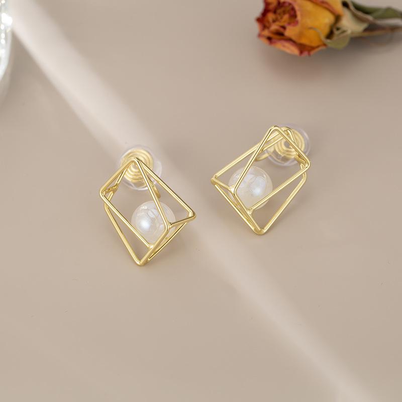 

Нерегулярные металлические геометрические серьги с имитацией жемчуга полые спирали от комаров без пирсинга зажимы для ушей