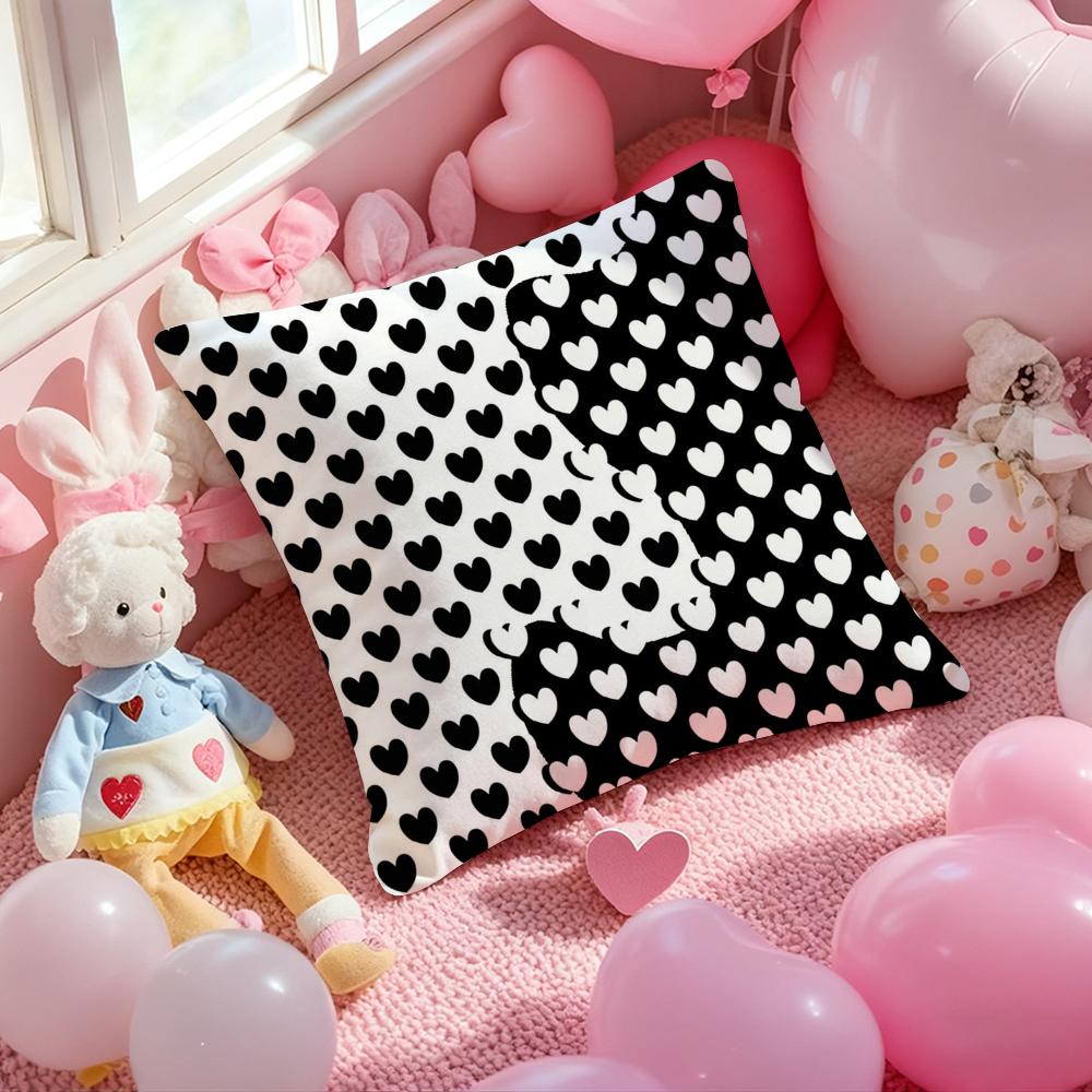 Advanced Black White Pillow Case Soft Plush Fabric DoubleSided Printed Cushion Cover Warm Winter Sofa Pillow Case