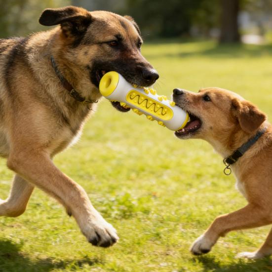 Pet Toy Teeth Cleaning Design Bite-Resistant TPR Medium Large Dogs Chew Toy with Built-In Sound Stimulator