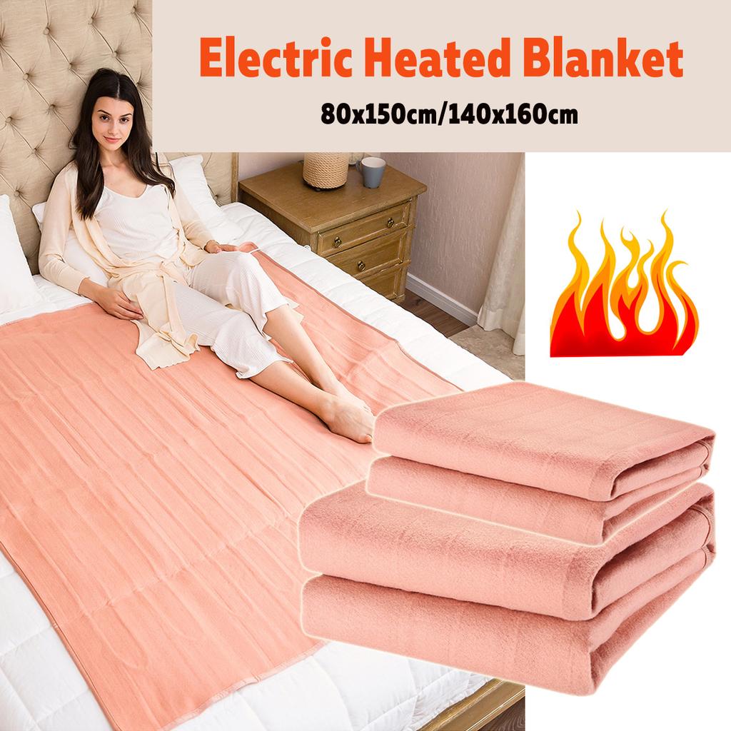 140x160cm Electric Heated Blanket 4 Geals Double Control 12h Auto Power-off Lot