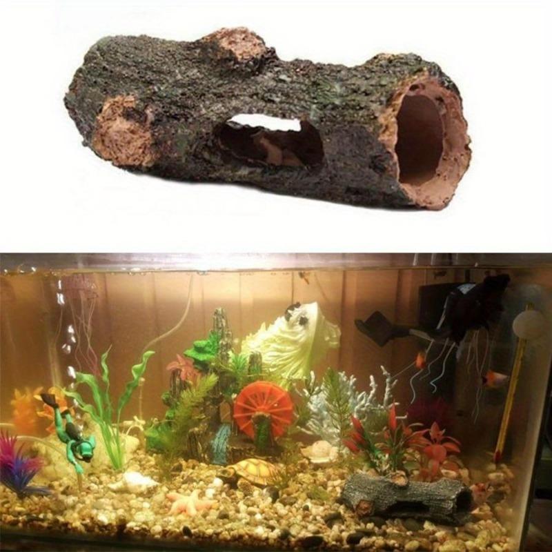 1PC Aquarium Decoration Ornament Gray Hollow Trunk Fish Tank Decoration, Log Decoration Aqua Resin Tree Branch, Hollow Tree