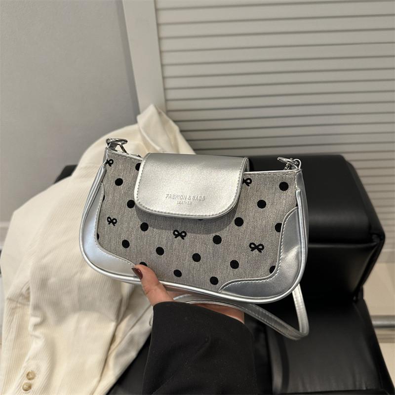 Pu Dot Pattern Crossbody Bag With Zipper Closure And Mobile Pocket For Daily Use