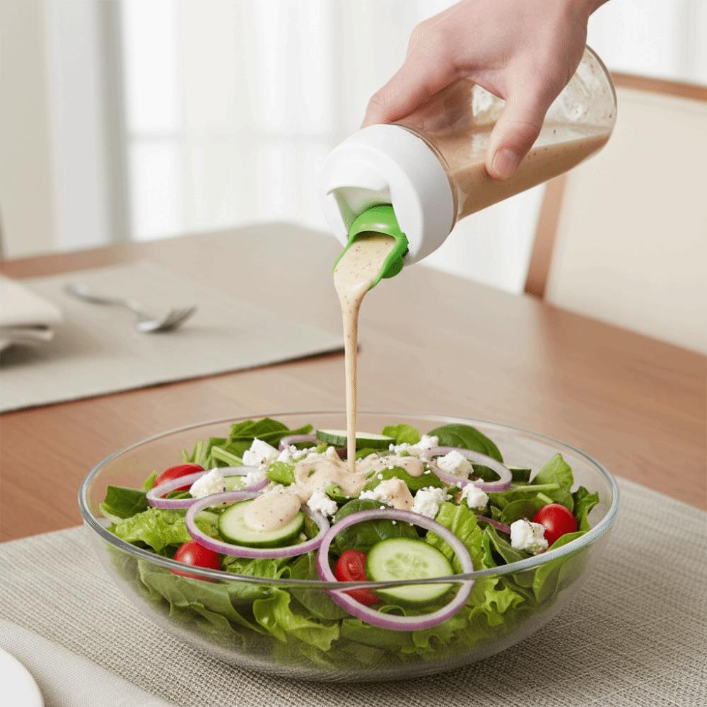 Hand Cranked Salad Dressing Bottle Efficient Salad Dressing Shaking Container Office