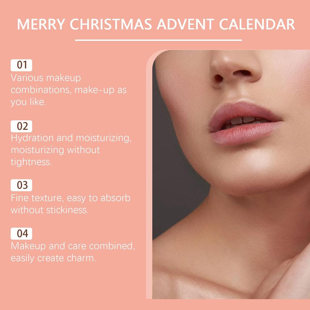 Boîte cadeau de soins de la peau beauté de Noël AMZ compte à rebours de 24 jours surprise hydratante nourrissante assortiment varié ambiance festive boîte cadeau 1 ensemble
