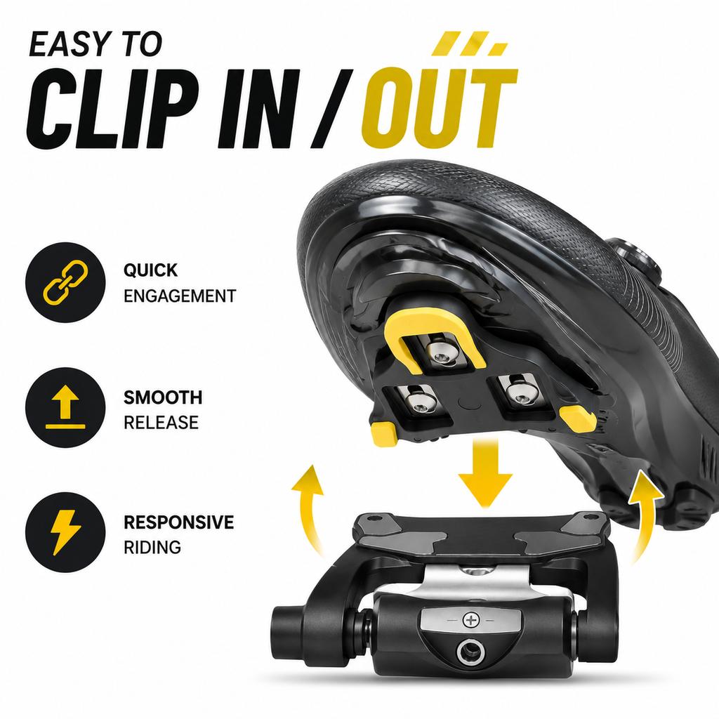 Road Bike Pedal Cleats SPD-SL Compatible Bicycle Pedal Plate Clip Self-Locking for Shimano Cycling Shoes 0 2 6 Degree Float Sets 6