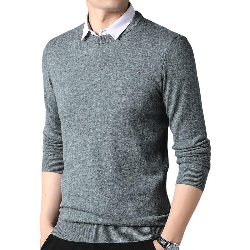 

ROMON Men s 100% Wool Faux Two-Piece Pullover Sweater 3XL