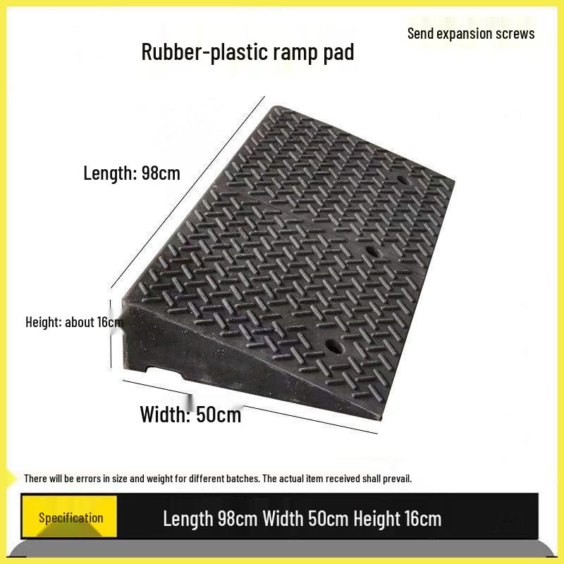 Rubber and Plastic Sloped Threshold Ramp Pad