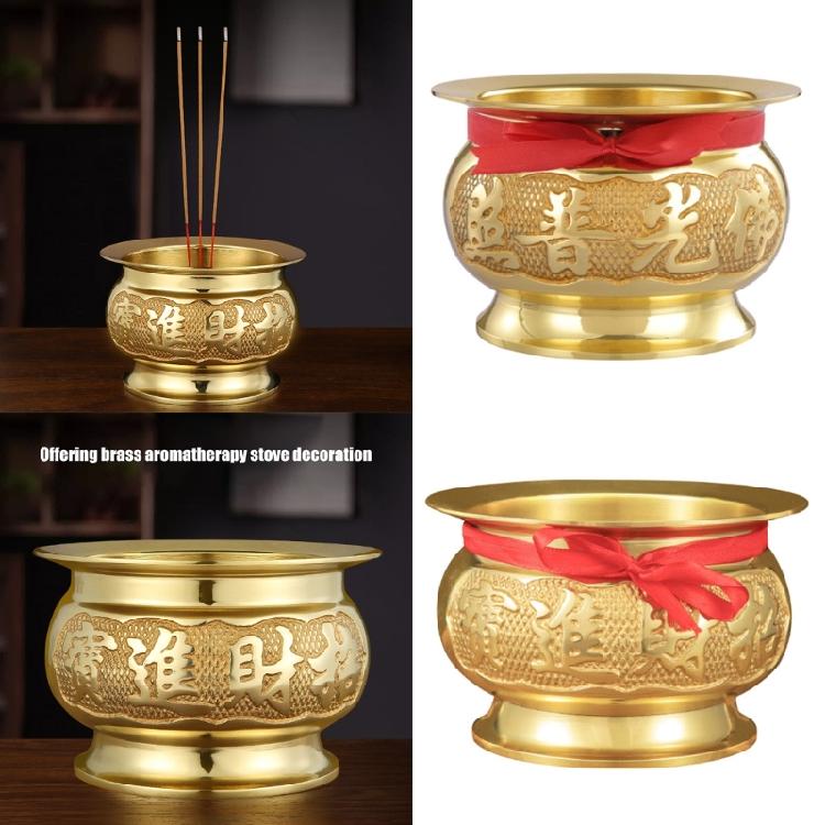 Brass Incenses Stick Holder Offering Bowl Ritual Vessel Incenses Burners of Buddhas Home Indoor Worship Censers Supplies