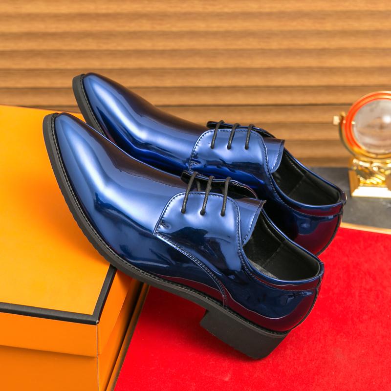 Glossy Leather Casual Business Shoes for Men Quality Pointed Toe Men's Wedding Shoes Large Size 46 Formal Party Shoes Man 2025