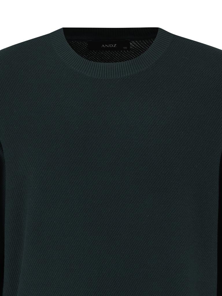 AND Z Men'S Machine Washable Knit Round Neck Long Sleeve T-Shirt_Blg1Er1001Gn