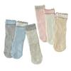 Ballet-Inspired Mesh Ruffle Lace Socks for Girls, Slimming Color-Block Mid-Calf Slouch Socks, Perfect with Leather Shoes