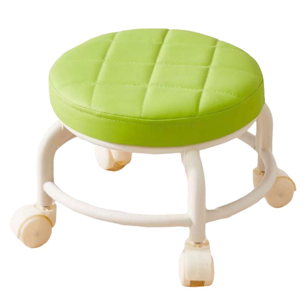 Waterproof Rotating Rolling Stool PU Leather Low Seat Practical Rolling Pulley Chair  Nail Salon