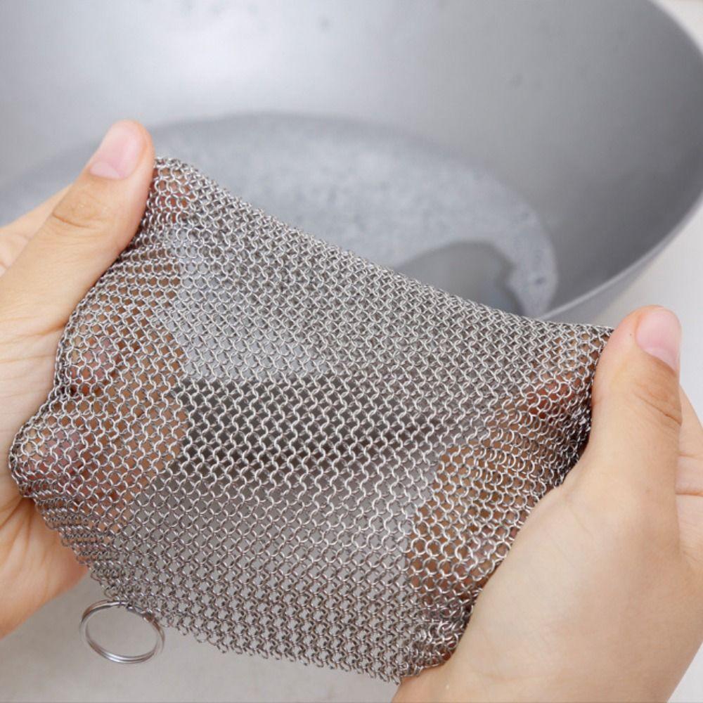 Square Pan Rust Remover Rust-free Steel Wool Pot-washing Net Stainless Steel Dishcloth  Bowl