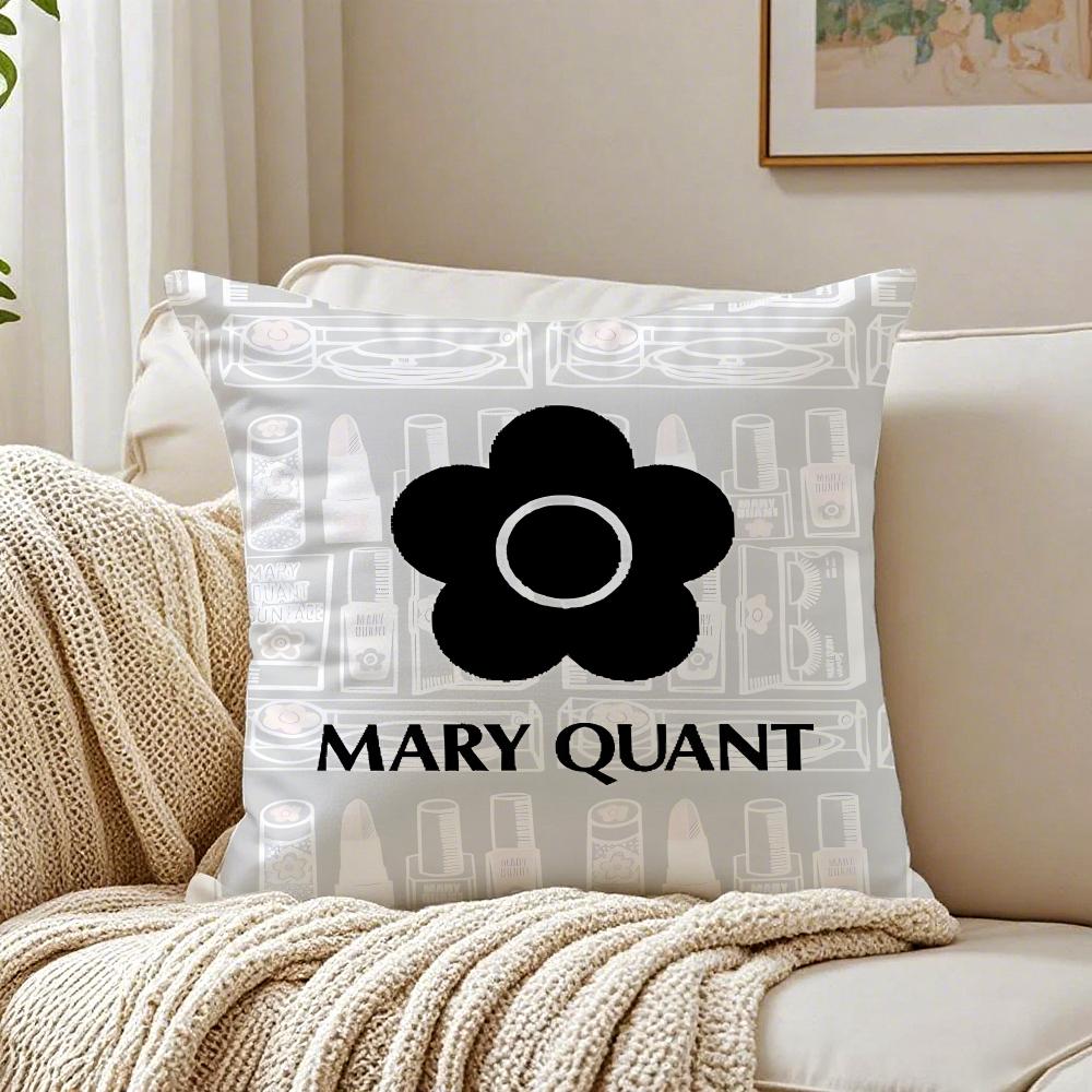 Classic Logo Mmary Quant Cushion Cover Plush Decorative Pillow Case With Hidden Zipper Cutecore Room Decor For Home