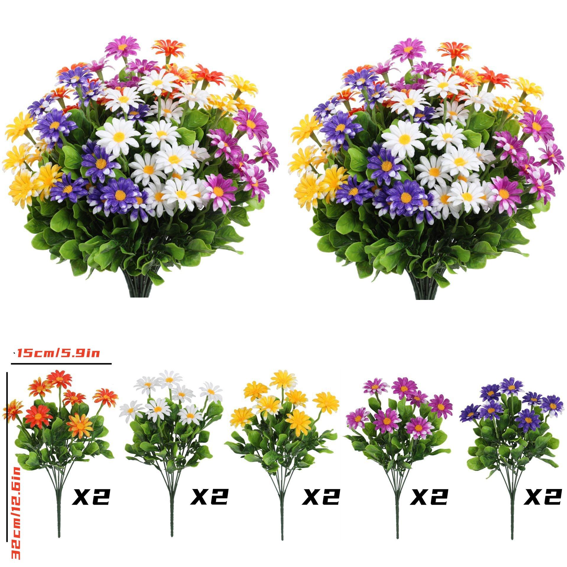 

Реалистичные букеты цветов Искусственные ромашки Пластиковые цветы Искусственные цветы Подходят для всех сезонов для украшения дома, свадьбы, сада