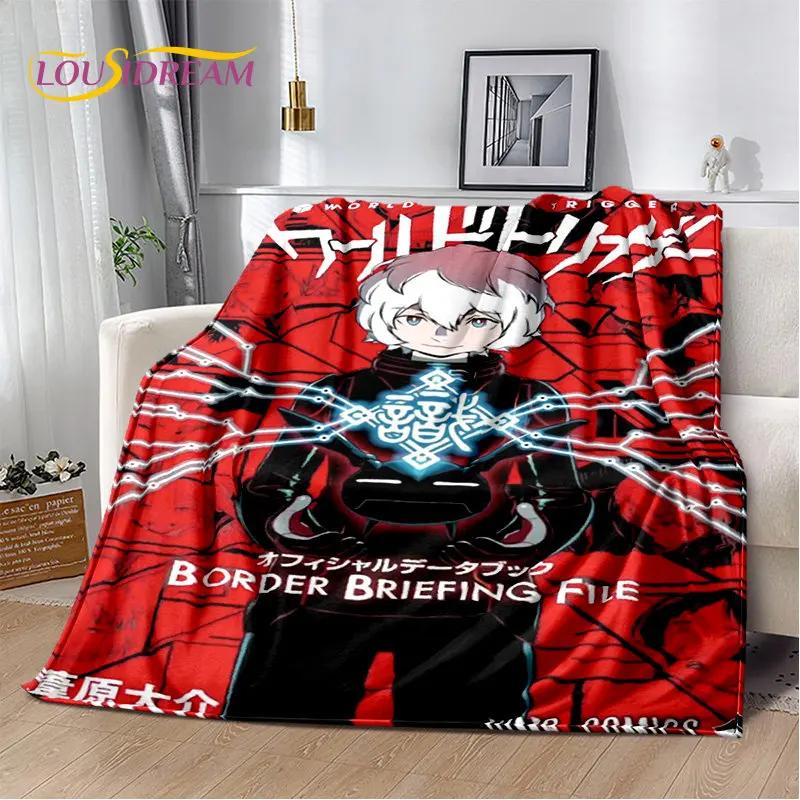 World Trigger Anime Kreskówka Miękki Pluszowy Koc, Koc Flanelowy Koc Narzuta na Salon Sypialnię Łóżko Sofa Piknik Cove Dzieci