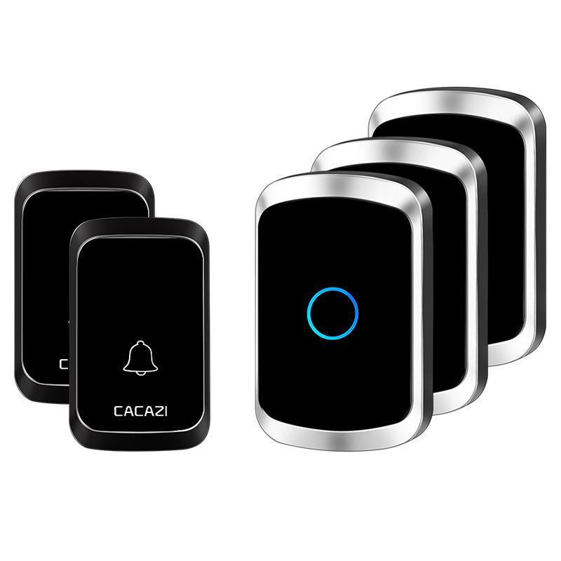 Wireless Doorbell Kit: 2 Transmitters, 3 Receivers, Digital Music, Remote Control