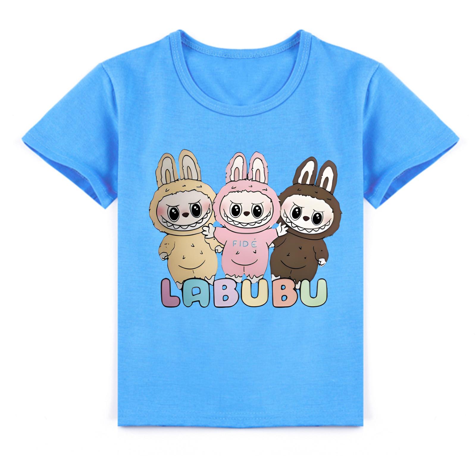 

Kids 2D Tee Labubu T-shirt Children short-sleeved 160 сірий