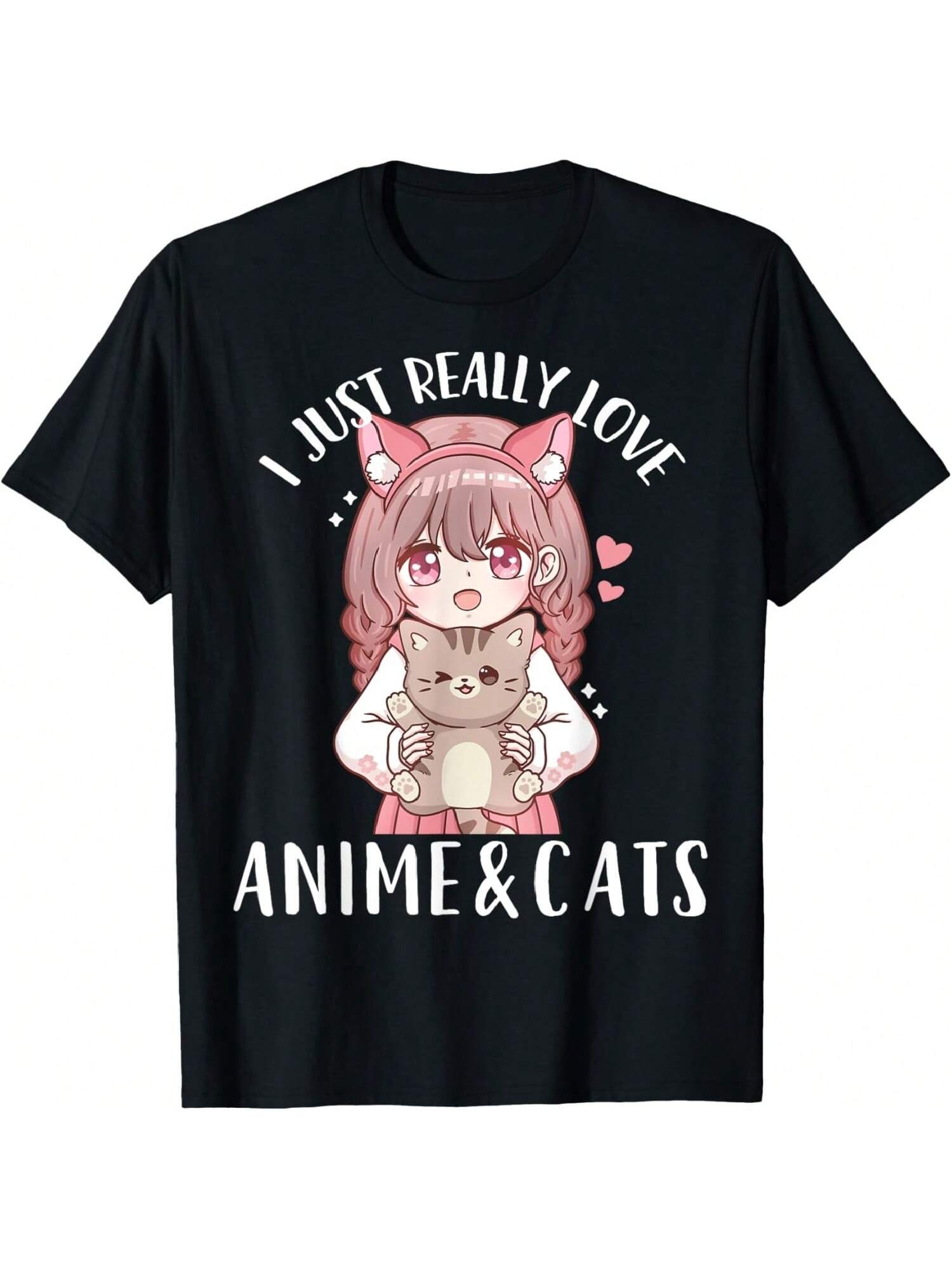 Anime And Cats Kawaii Cat For Girls T-Shirt S разноцветный