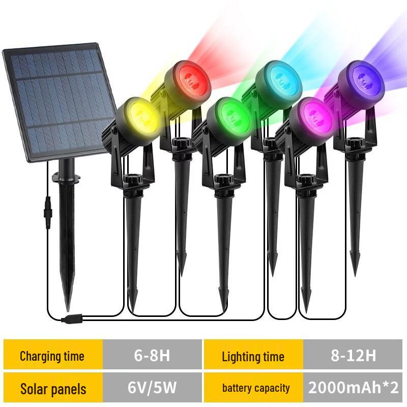 Nufeng Outdoor Solar RGB Spotlights - 6-Light Kit
