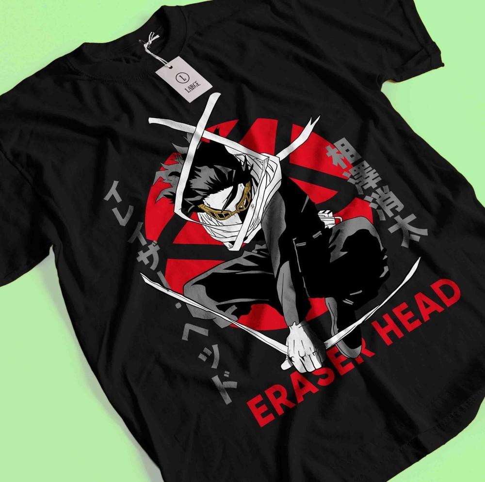 

Eraser Head T-Shirt My Hero Academia Bakugo Katsuki Tee Shoto Dabi Deku Shirt M