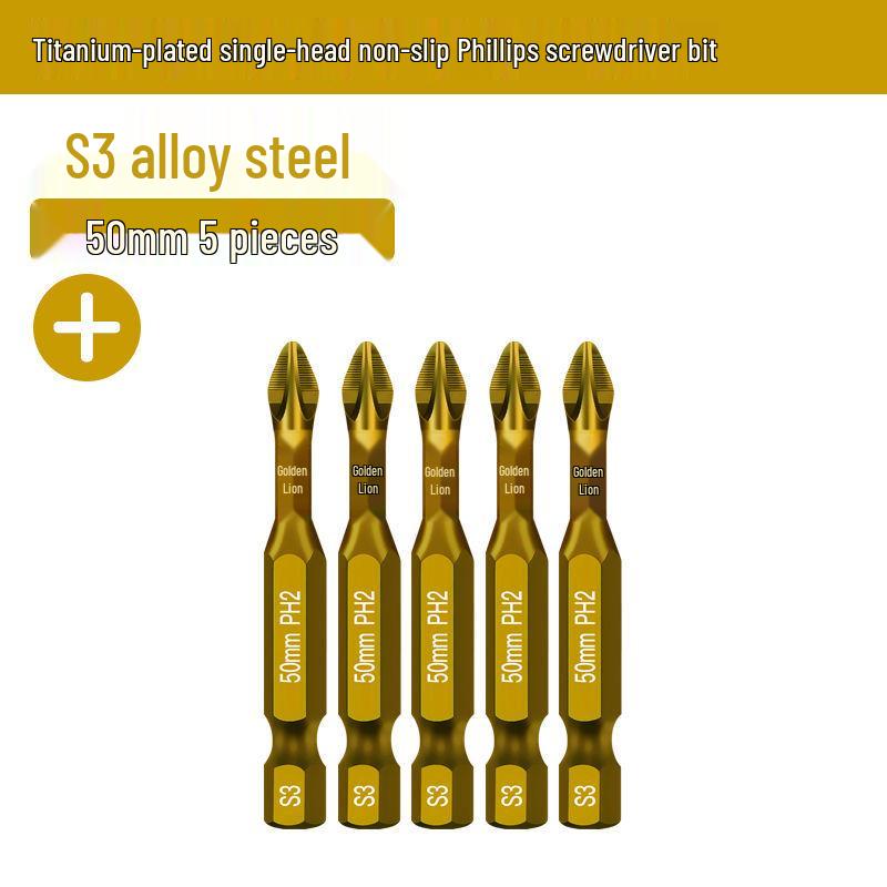 S3 Impact-Resistant Titanium Magnetic Phillips Bit for High Torque Electric Drills & Screwdrivers