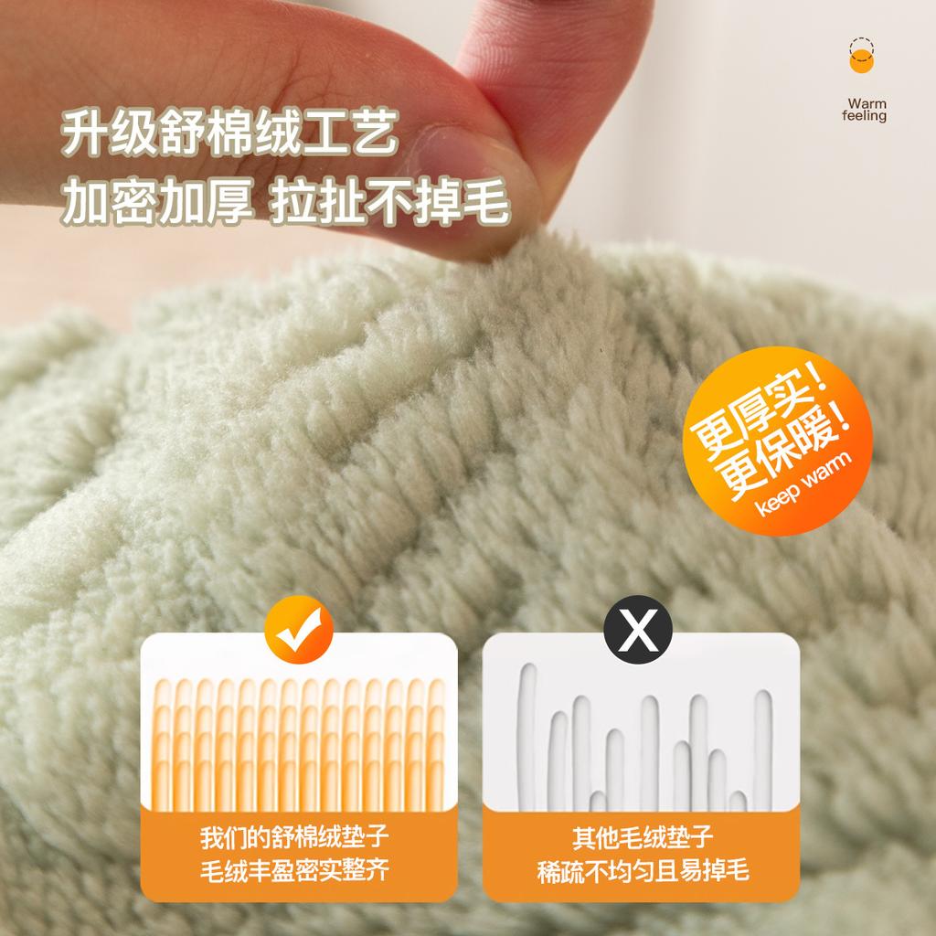 Nordic Style Plush Sofa Cushion, Advanced Sense Three-Person Straight Row Sofa, Seat Cushion, Warm And Non-Slip Full Cover