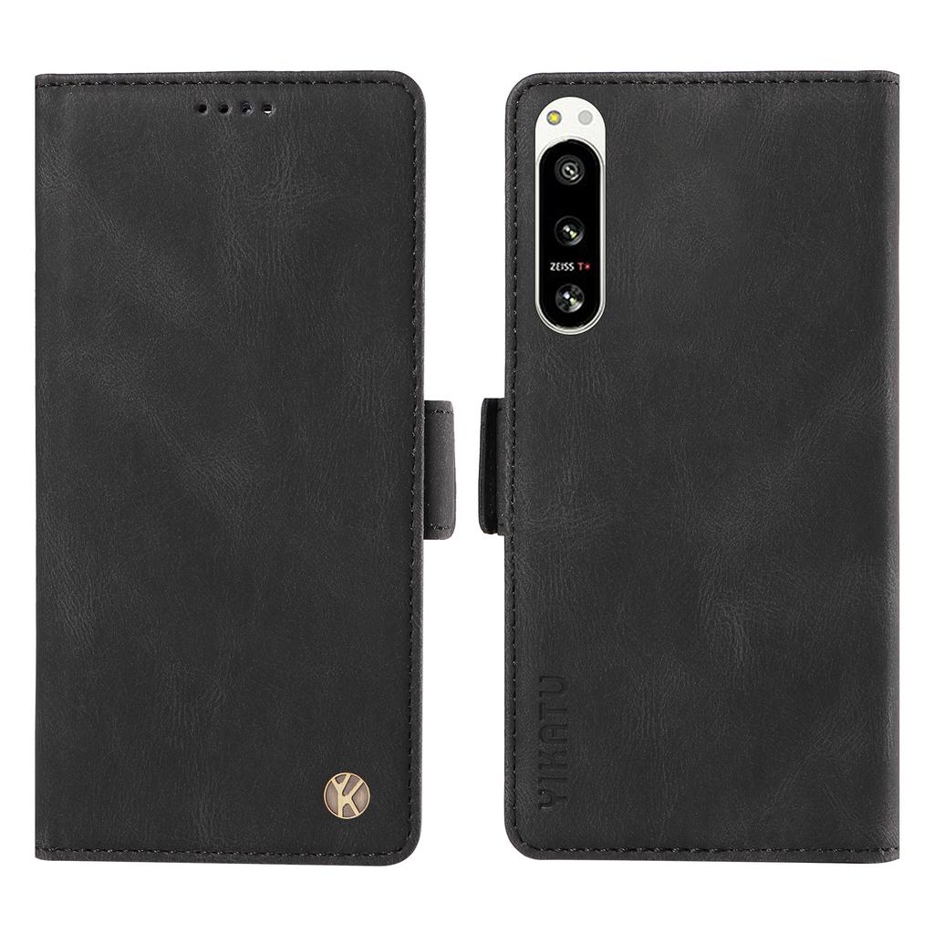 Brieftaschen-Handyhülle aus Nubuk-PU-Leder mit Kartenfächern und seitlicher Schnalle für Sony Xperia 10 IV, Xperia 1 IV, Xperia 5 IV, Xperia 1 V, Xperia 10 V, Xperia 1 III ...