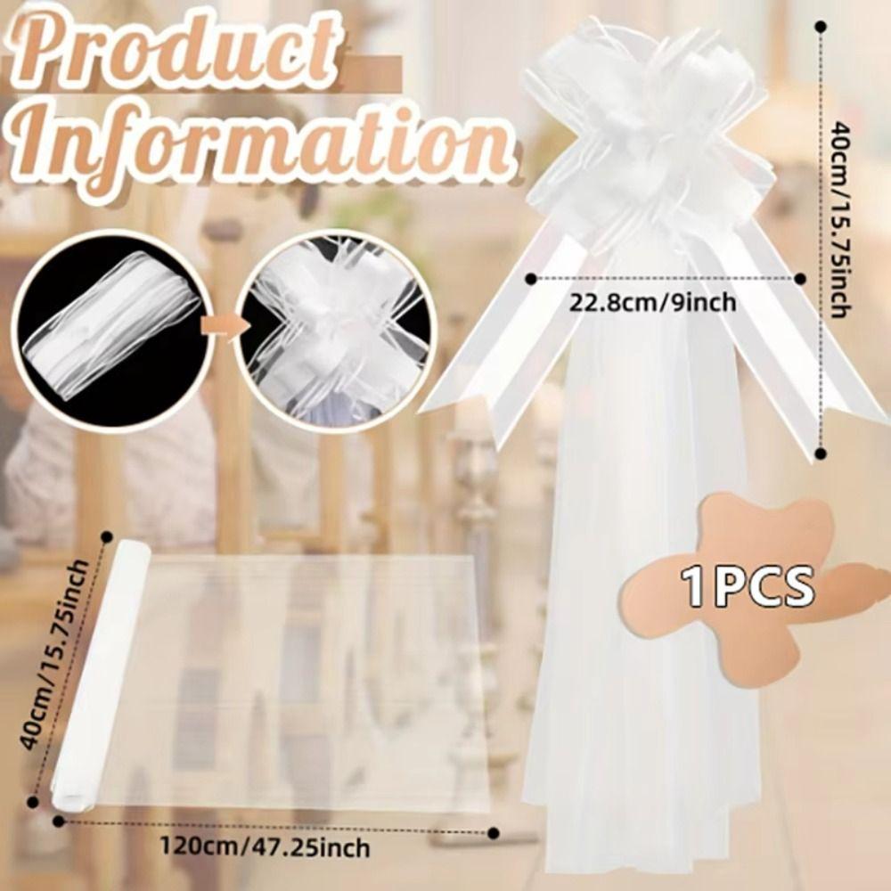 White Wedding Bow Large White Wedding Bow Big Church Wedding Pew Bows Bridal Shower