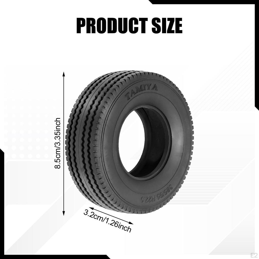 Hardened Rubber Wheel Tire High Grip Replacement Repair Parts for 1/14 Scale RC Vehicle