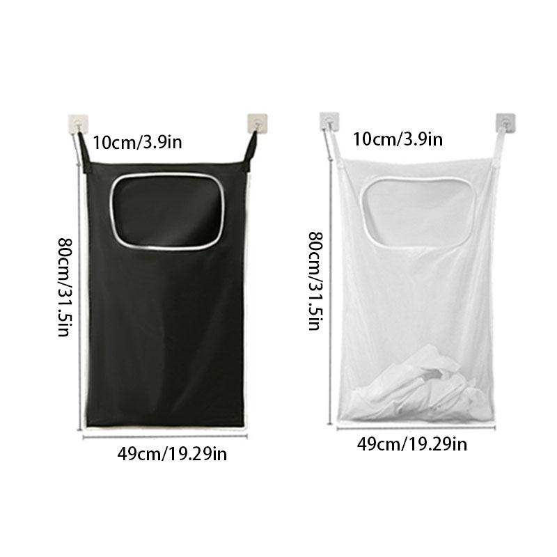 Over-the-Door Hanging Laundry Basket Wall-mounted Dirty Clothes Storage Organizer for Bathroom Toy Storage