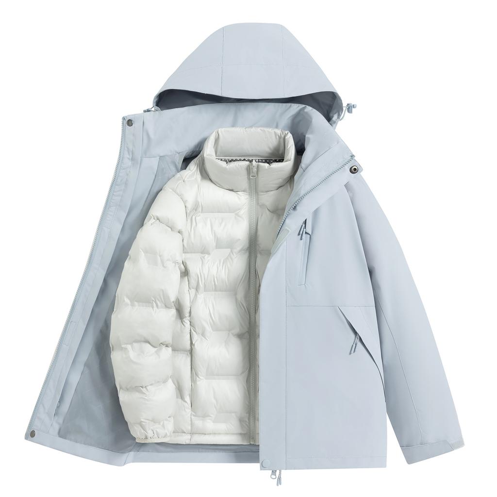 The latest popular down liner jacket autumn and winter men's and women's detachable ski clothing outdoor windproof jacket 90 down