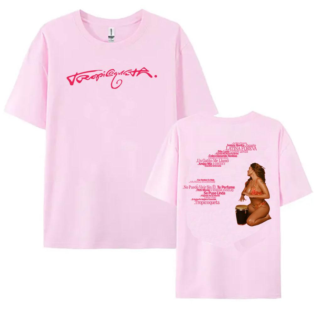 

KAROL G Tropicoqueta Tracklist Tee Summer Cotton Short Sleeve Tshirts Women Men Clothing Streetwear Unisex Graphic Print Tshirt 2XL