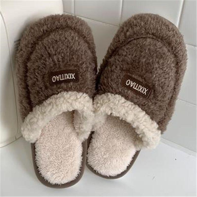 Cotton Slippers Women's Winter Cotton Slippers Dirt-resistant Thick Bottom Non-slip Super Soft Home Student Dormitory Warm Confinement Slippers