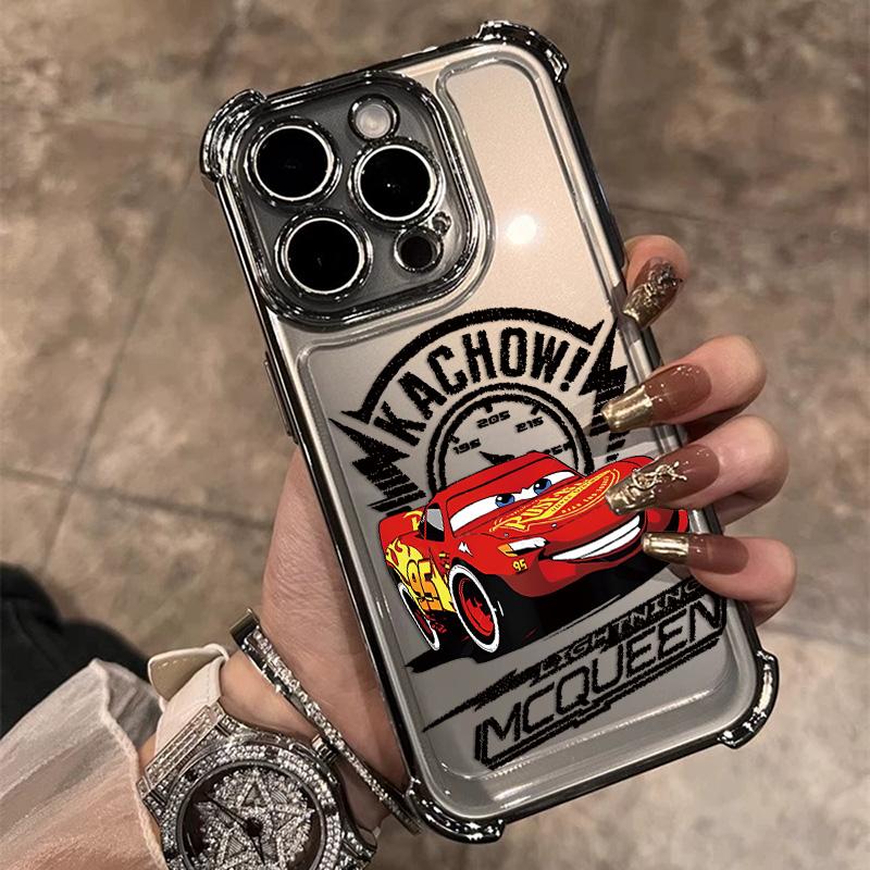 

HOT Cars L-Lightning M-McQueen Plating Phone Case For iPhone 17 17e 16e 16 15 14 13 12 11 Pro Max XSMax Mini Air Plus Anti-Fall iPhone 13 ProMax
