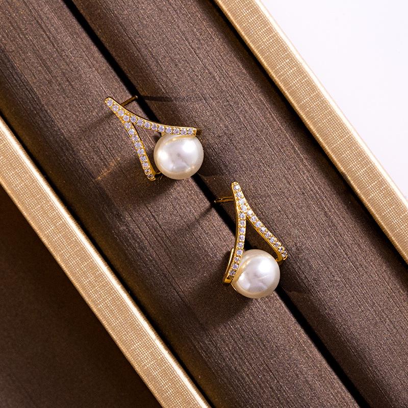 Banyan Tree S925 Silver Korean Pearl Earrings - 2021 Fashion Temperament Studs